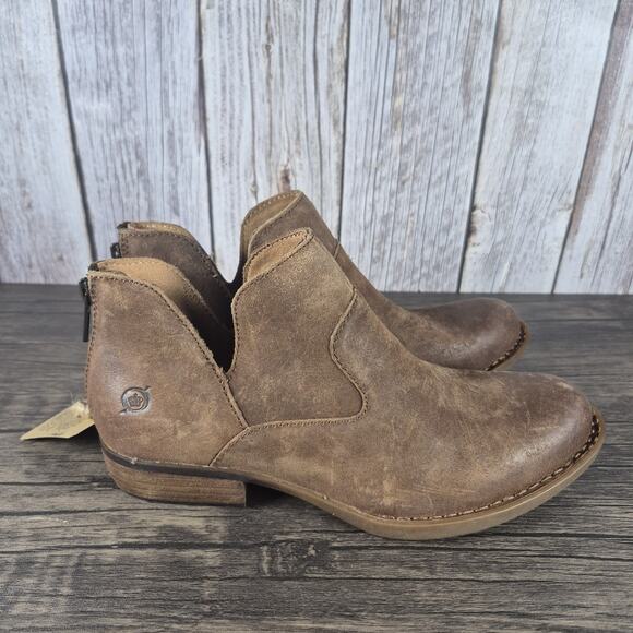 Born Kerri Brown Distressed Leather Women's Sz 6.5 M Ankle Booties (NWT/NWD) - Picture 3 of 10
